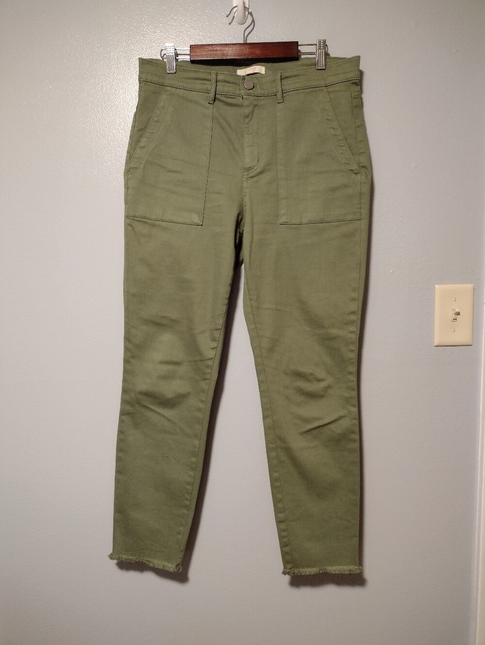 LOFT Green Utility Pants Womens 8 Chino Trouser Stretch